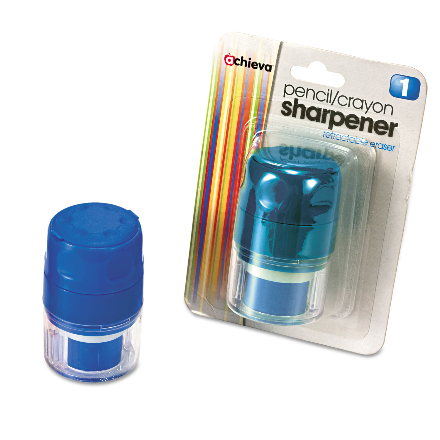  Officemate 30220 Twin Pencil/Crayon Sharpener with Cap, 1.5 dia. x 2.38, Blue (OIC30220) 