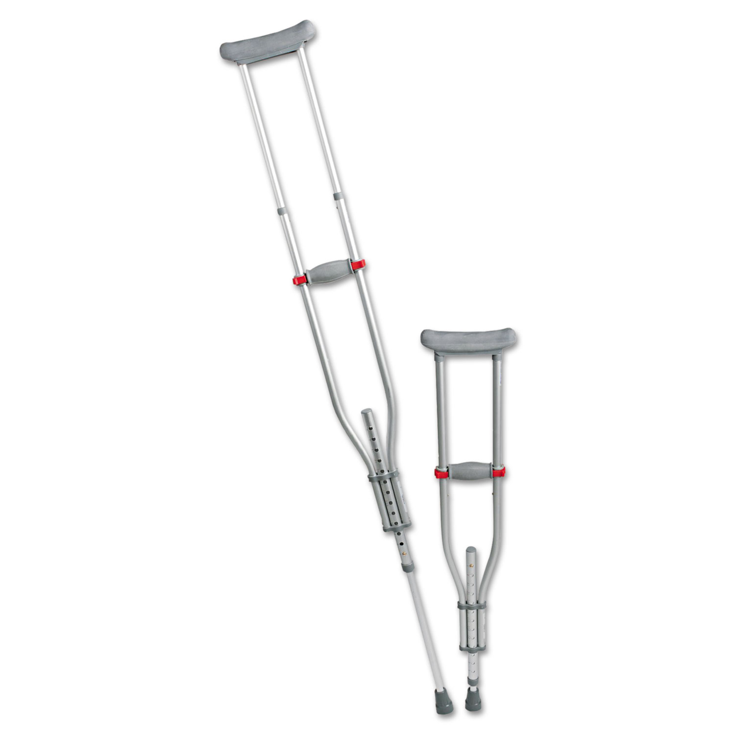 Quick Fit Push Button Aluminum Crutches, Adjustable, 4 7 to 6 7