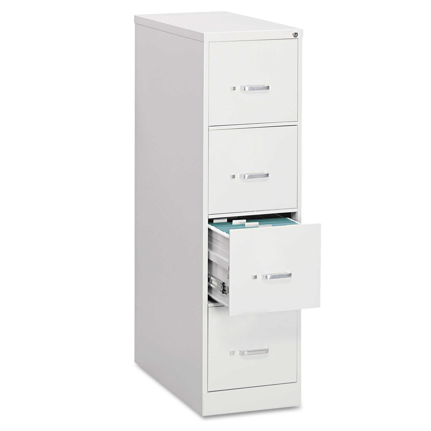 Four-Drawer Economy Vertical File, Legal, 18 1/4w x 26 1/2d x 52h, Light Gray