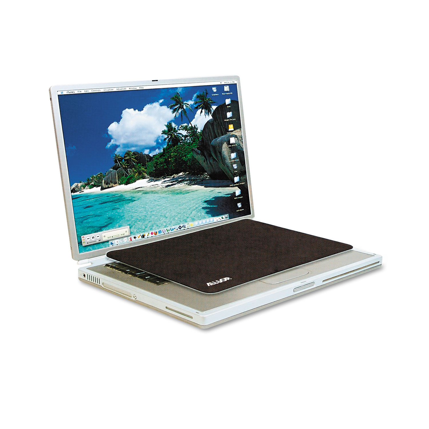  Allsop 29592 Travel Notebook Optical Mouse Pad, Nonskid Back, 11 x 7 1/4, Black (ASP29592) 