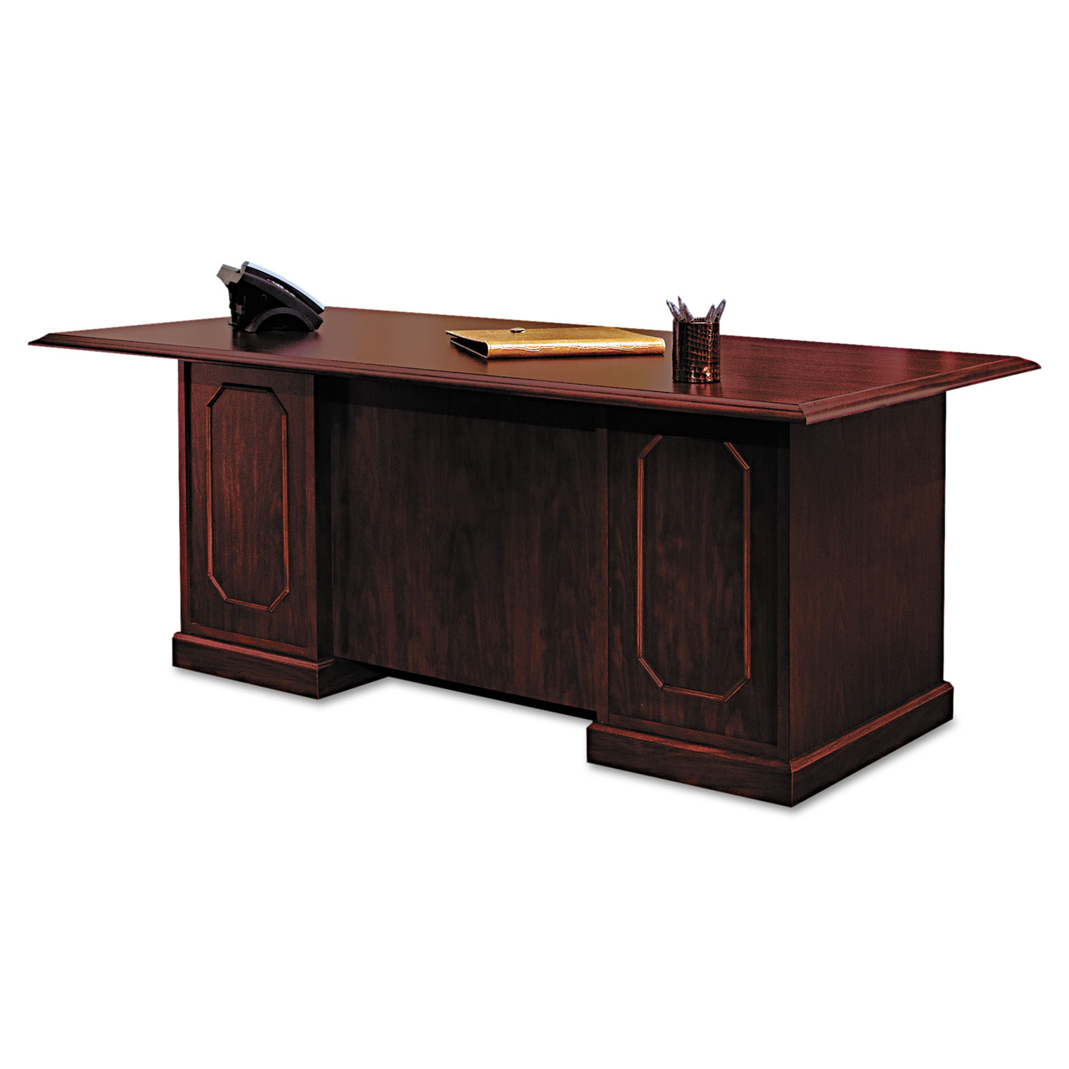 Andover Collection Executive Double Pedestal Desk, 60w x 30d x 30h, Mahogany