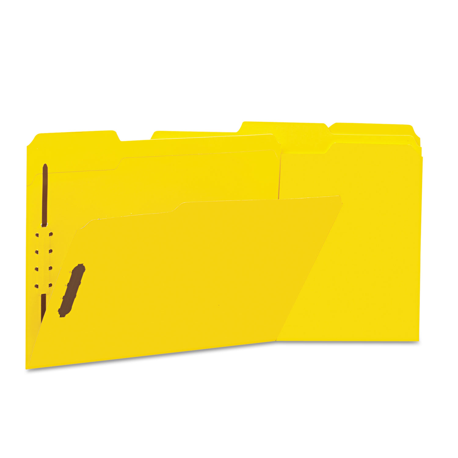  Universal UNV13524 Deluxe Reinforced Top Tab Folders with Two Fasteners, 1/3-Cut Tabs, Letter Size, Yellow, 50/Box (UNV13524) 