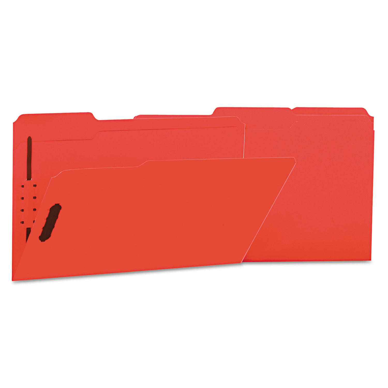 Deluxe Reinforced Top Tab Folders, 2 Fasteners, 1/3 Tab, Legal, Red, 50/Box