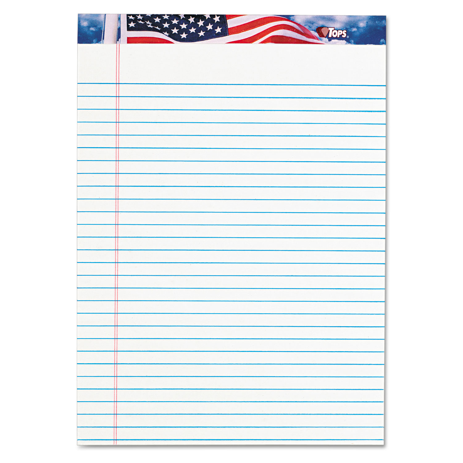  TOPS 75140 American Pride Writing Pad, Wide/Legal Rule, 8.5 x 11.75, White, 50 Sheets, 12/Pack (TOP75140) 