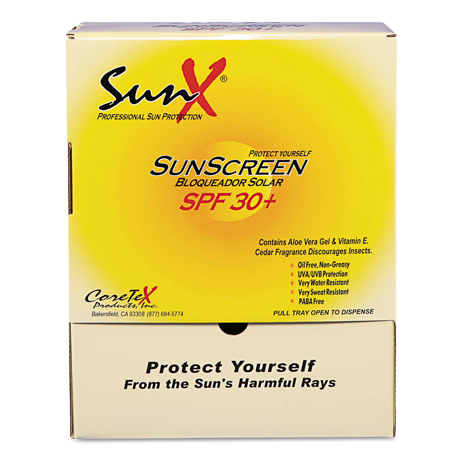  SunX 91664 SPF30 Sunscreen, Single Dose Pouch, 100/Box (PFYCT91664) 