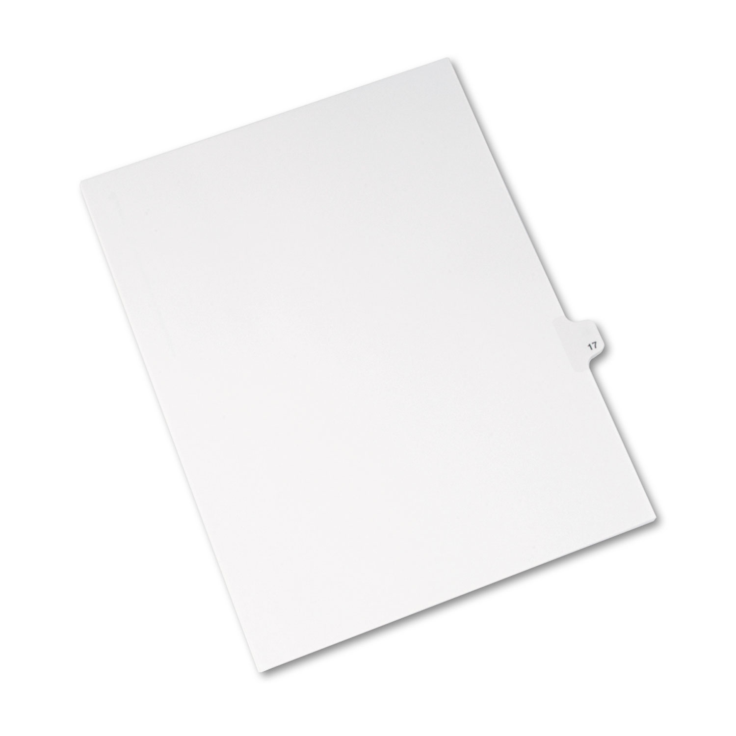 Avery-Style Legal Exhibit Side Tab Divider, Title: 17, Letter, White, 25/Pack