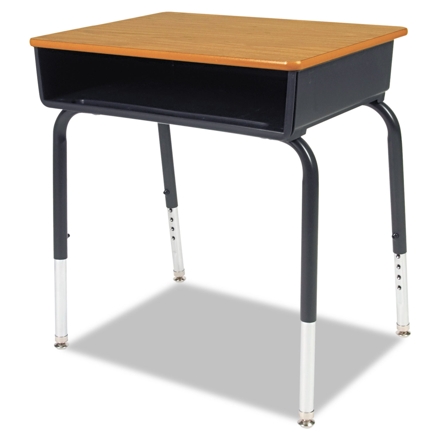 Open Front Student Desk, 24w x 18d, Medium Oak Top, 2/Carton