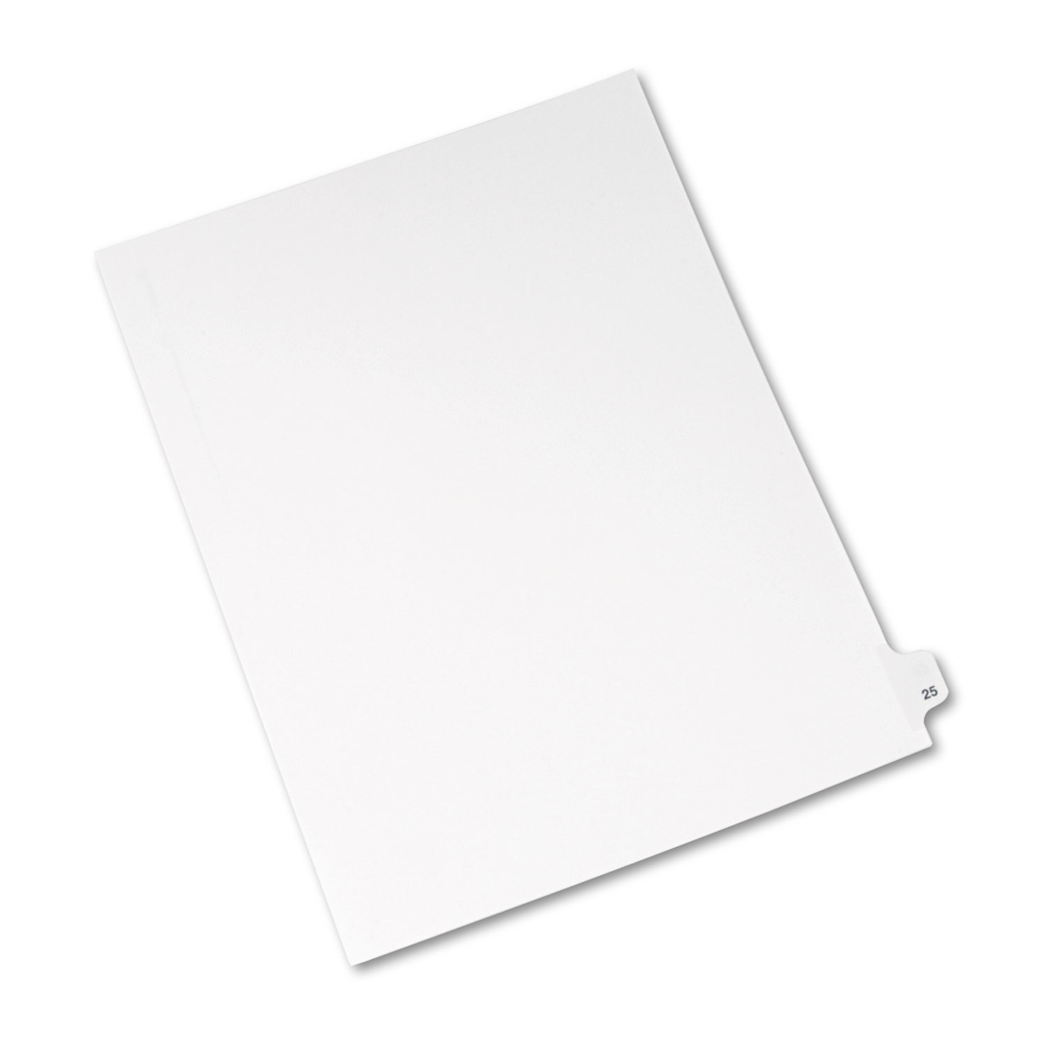 Avery-Style Legal Exhibit Side Tab Divider, Title: 25, Letter, White, 25/Pack