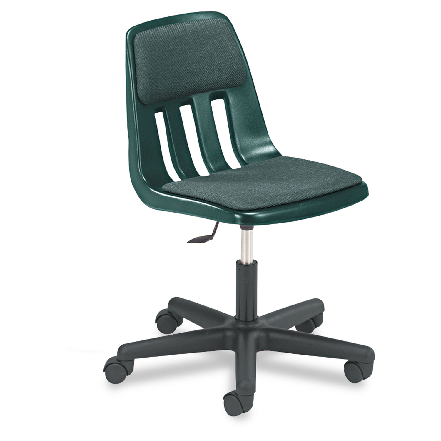Height-Adjustable Padded Teachers Chair, 25w x 28-1/4 to 33-3/8h, Forest Green