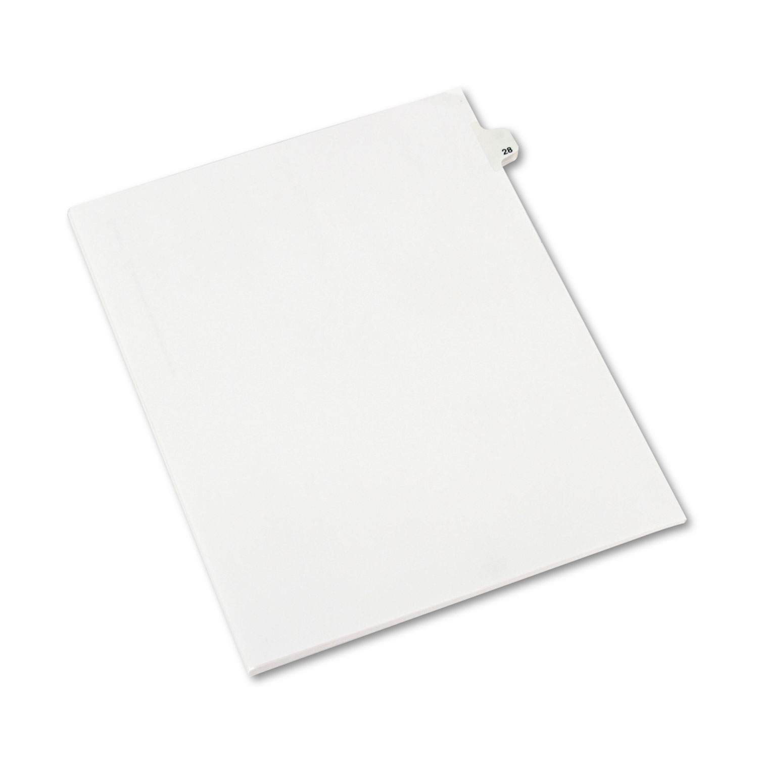 Avery-Style Legal Exhibit Side Tab Divider, Title: 28, Letter, White, 25/Pack