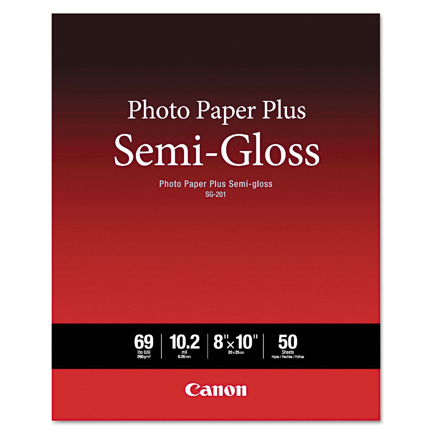  Canon 1686B062 Photo Paper Plus Semi-Gloss, 8 x 10, Semi-Gloss White, 50/Pack (CNM1686B062) 