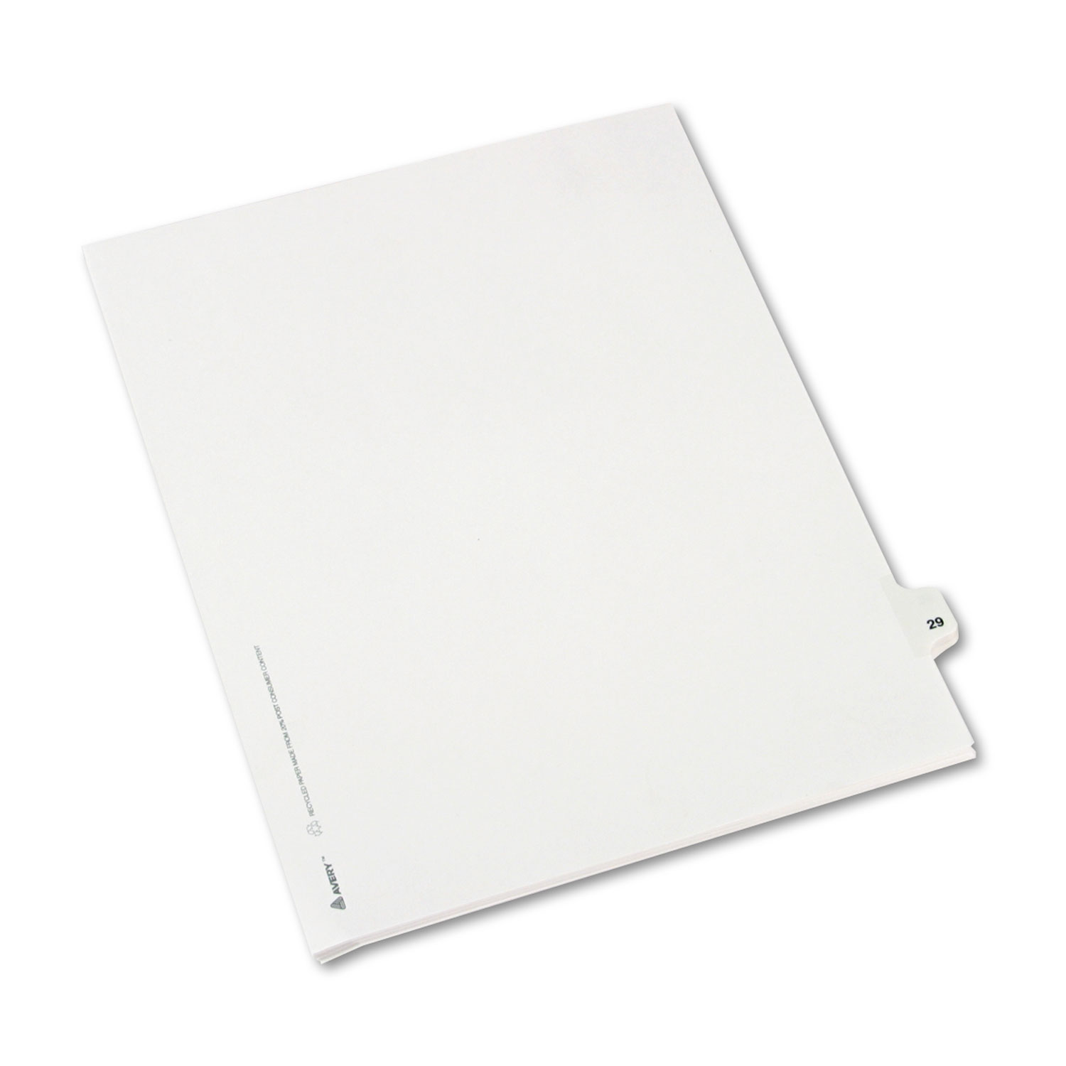 Avery-Style Legal Exhibit Side Tab Divider, Title: 29, Letter, White, 25/Pack