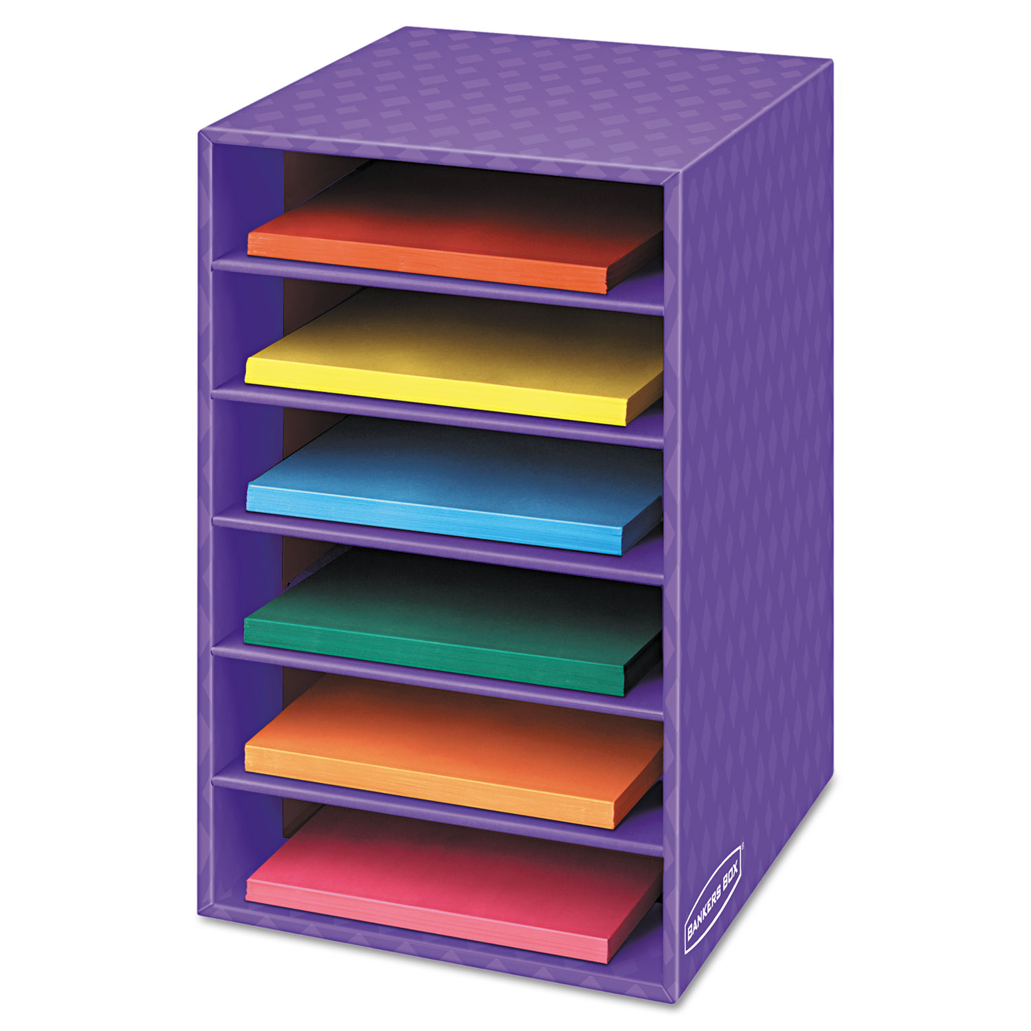  Fellowes 3381201 Vertical Classroom Organizer, 6 shelves, 11 7/8 x 13 1/4 x 18, Purple (FEL3381201) 