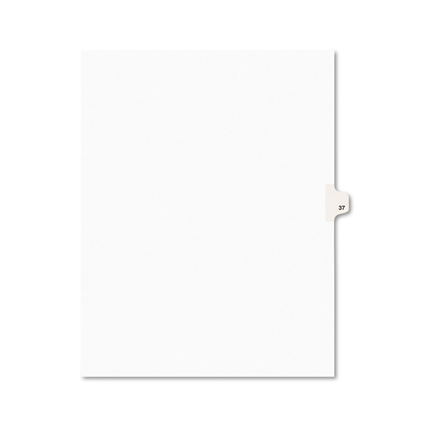 Avery-Style Legal Exhibit Side Tab Divider, Title: 37, Letter, White, 25/Pack