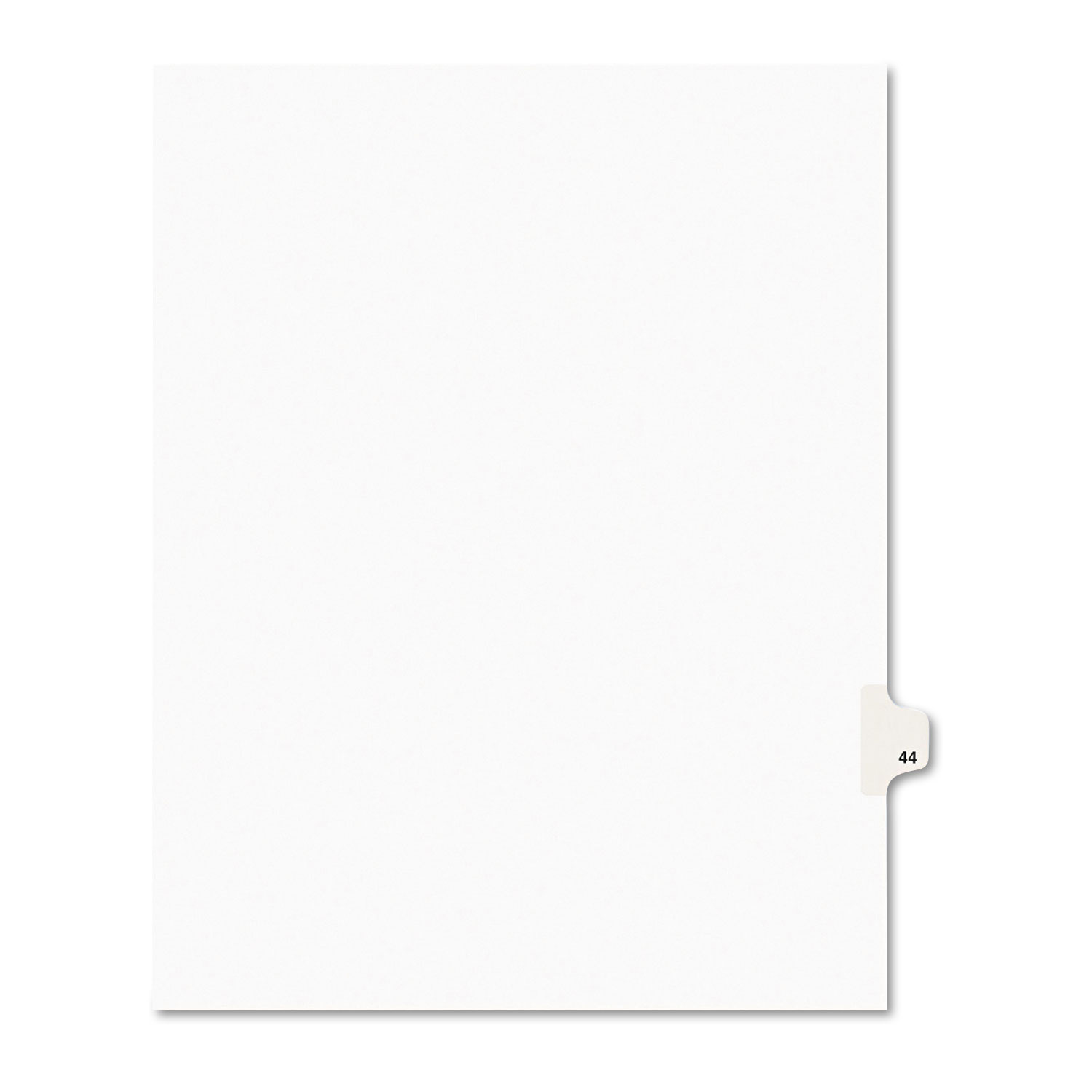 Avery-Style Legal Exhibit Side Tab Divider, Title: 44, Letter, White, 25/Pack