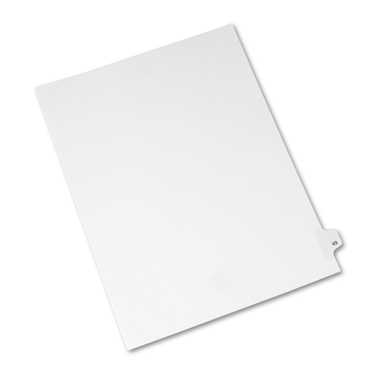 Avery-Style Legal Exhibit Side Tab Divider, Title: 49, Letter, White, 25/Pack