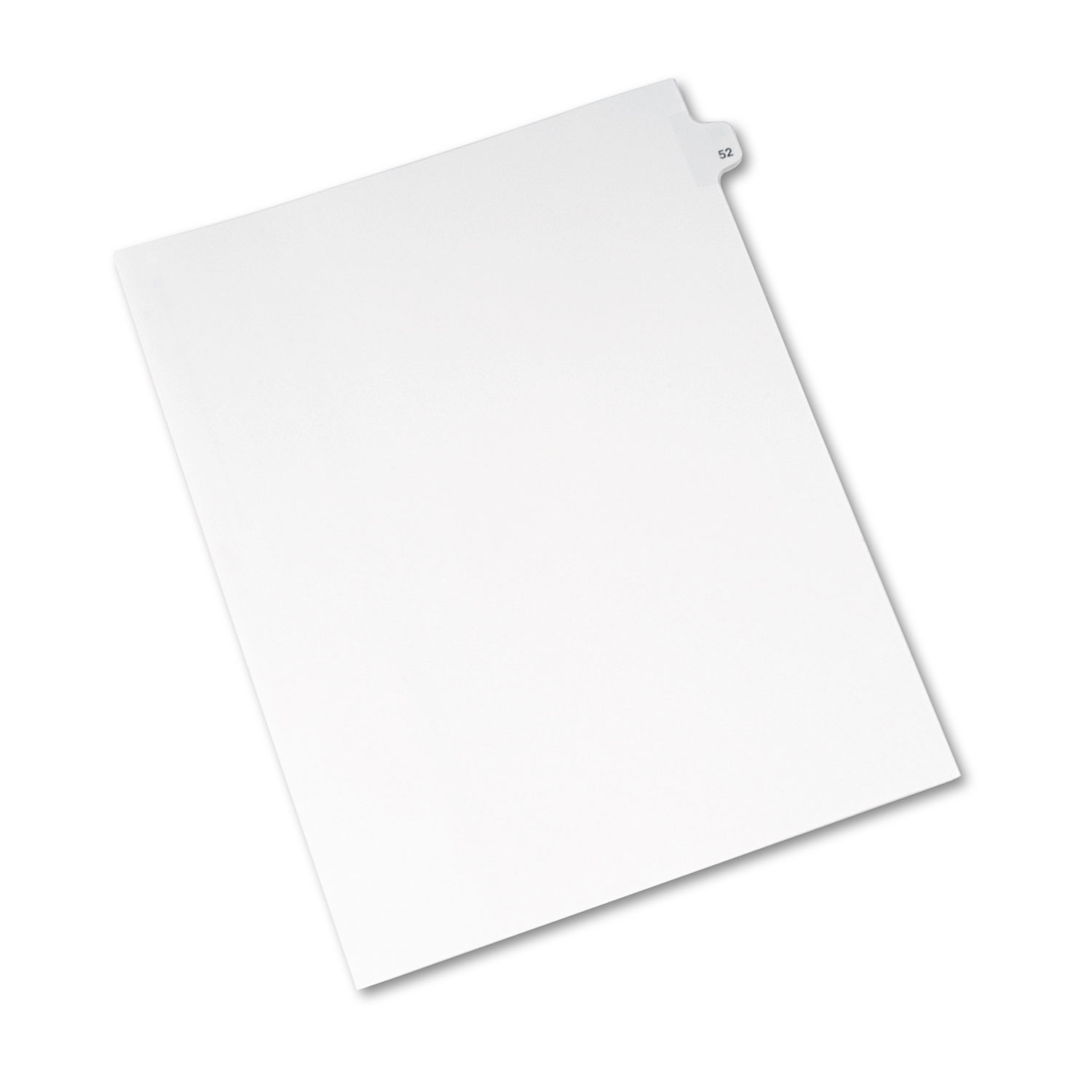 Avery-Style Legal Exhibit Side Tab Divider, Title: 52, Letter, White, 25/Pack
