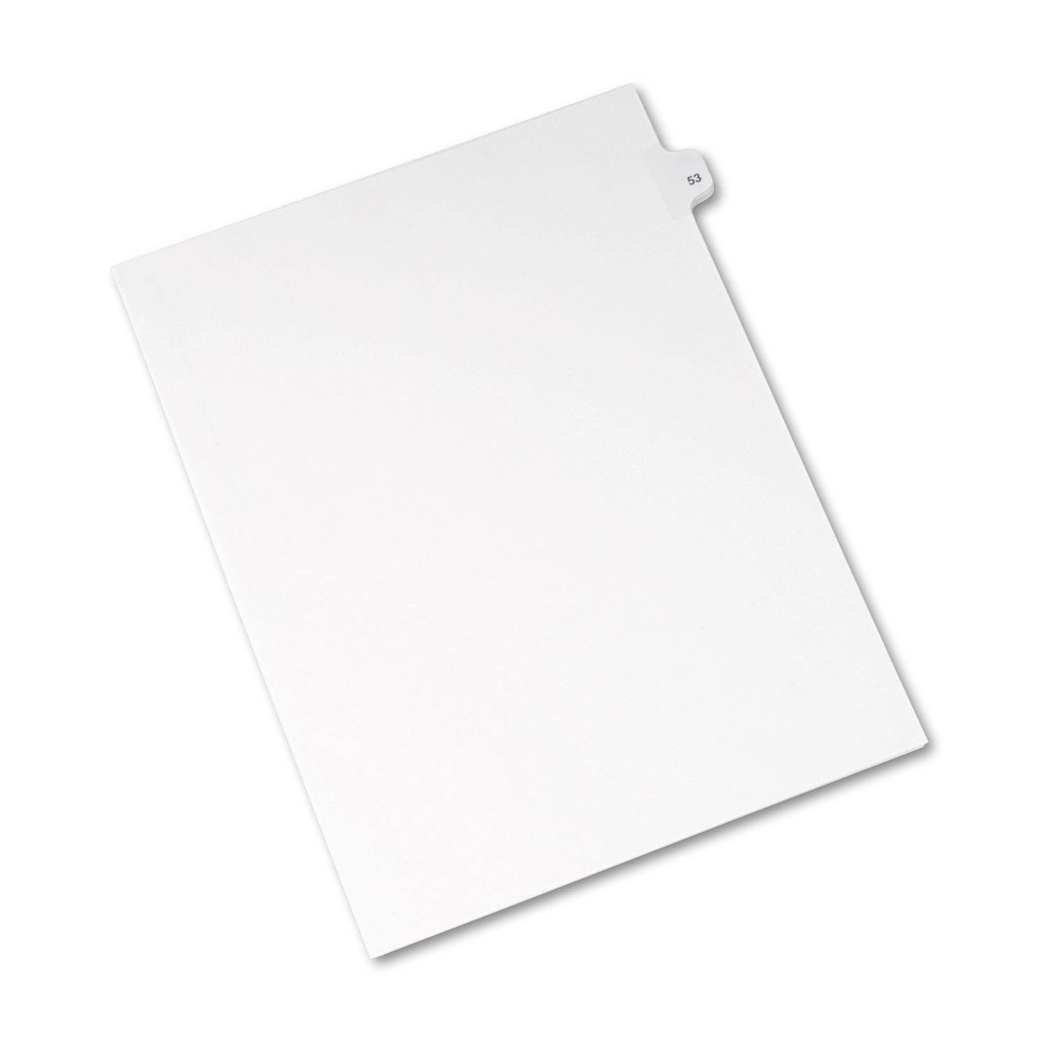 Avery-Style Legal Exhibit Side Tab Divider, Title: 53, Letter, White, 25/Pack
