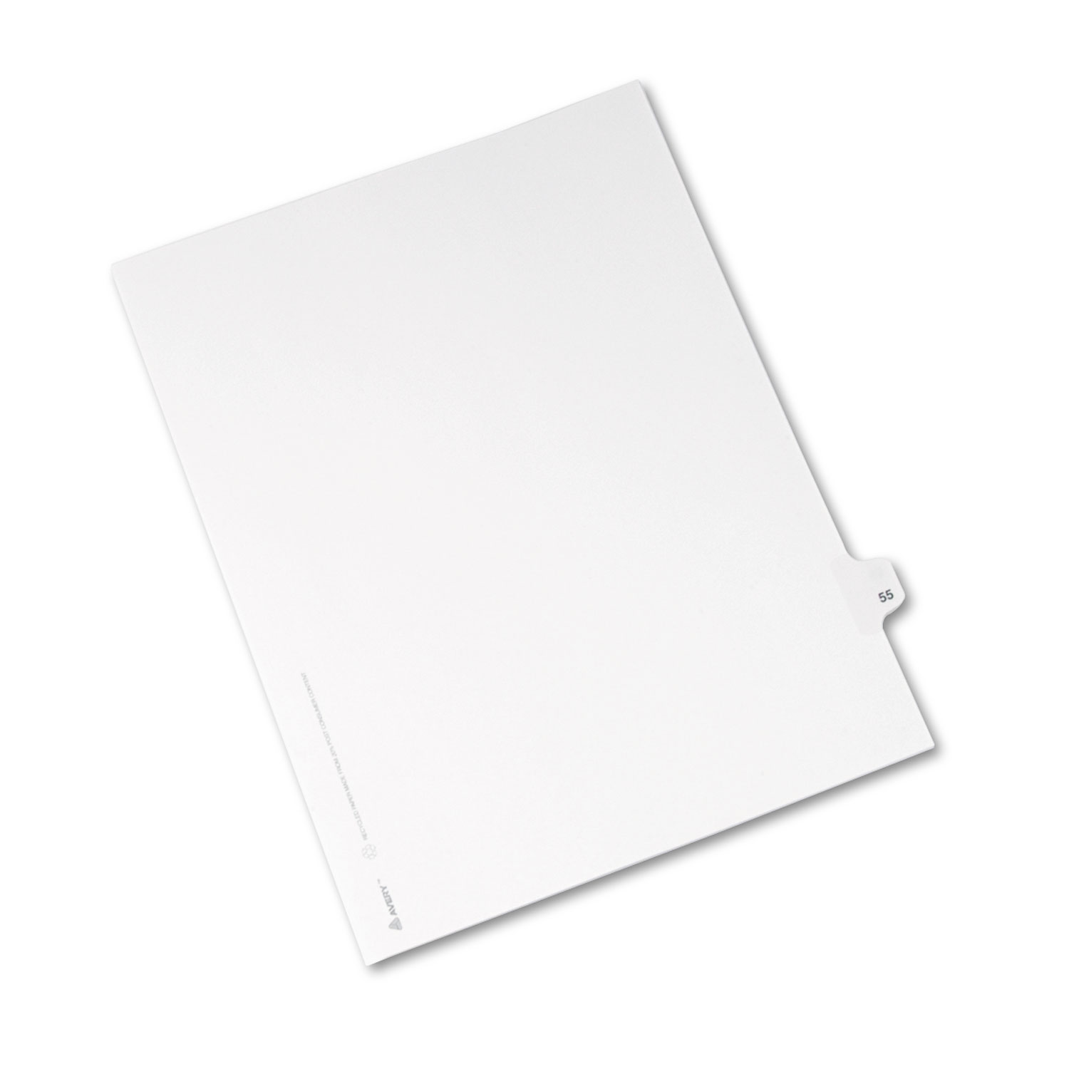 Avery-Style Legal Exhibit Side Tab Divider, Title: 55, Letter, White, 25/Pack
