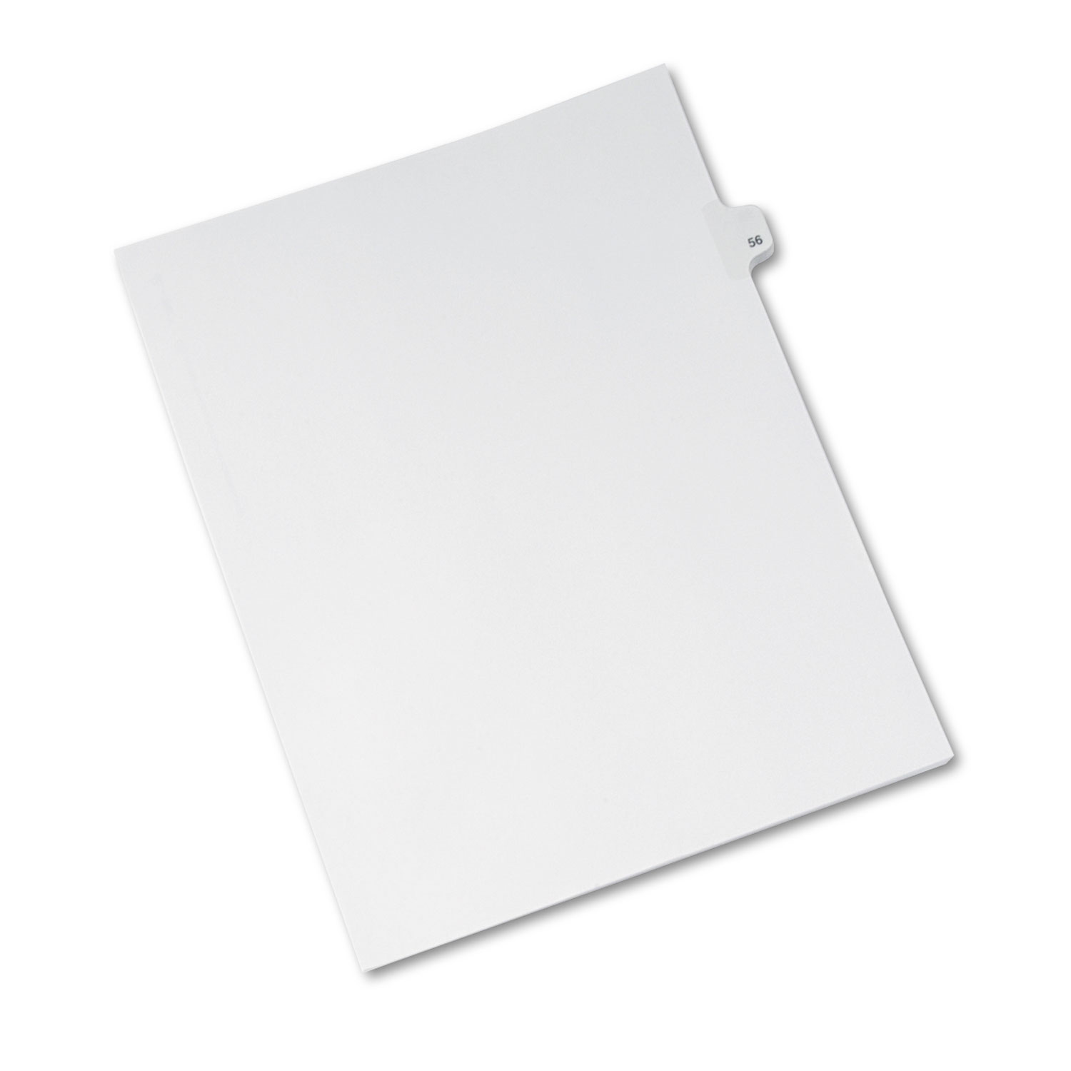 Avery-Style Legal Exhibit Side Tab Divider, Title: 56, Letter, White, 25/Pack