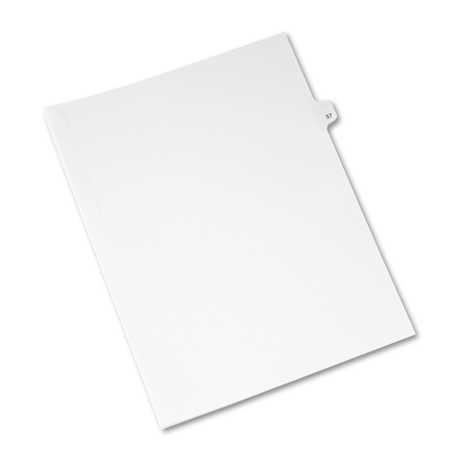Avery-Style Legal Exhibit Side Tab Divider, Title: 57, Letter, White, 25/Pack