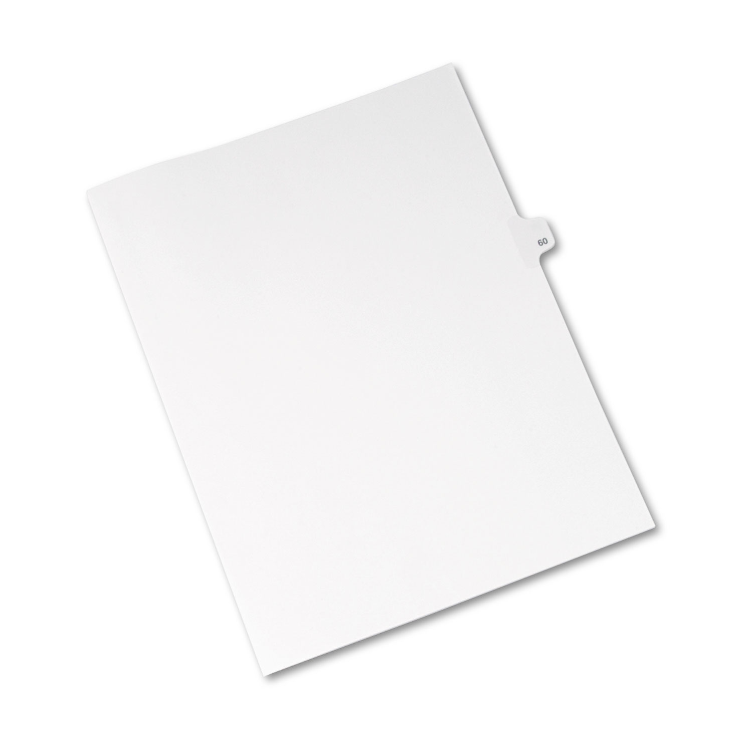 Avery-Style Legal Exhibit Side Tab Divider, Title: 60, Letter, White, 25/Pack