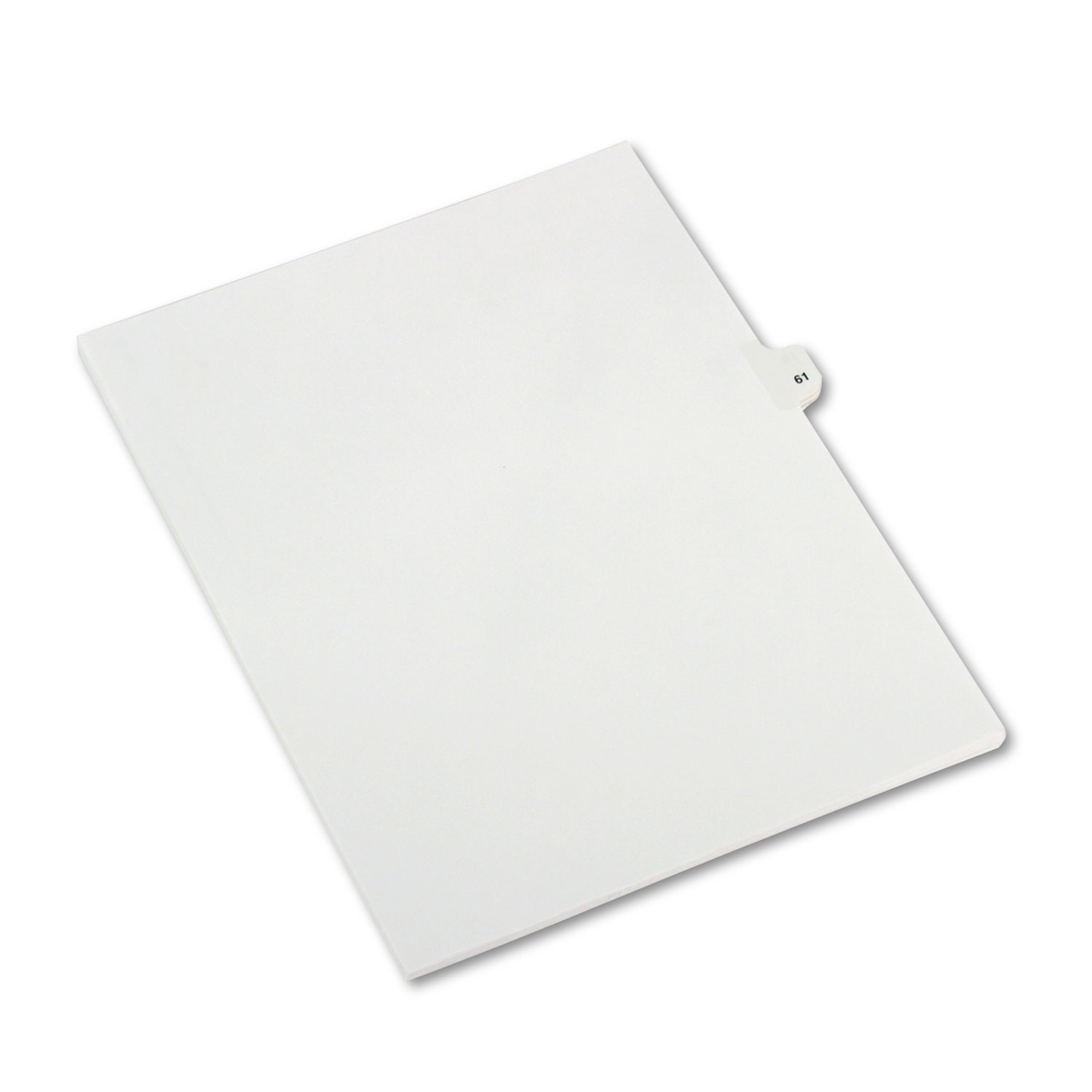 Avery-Style Legal Exhibit Side Tab Divider, Title: 61, Letter, White, 25/Pack