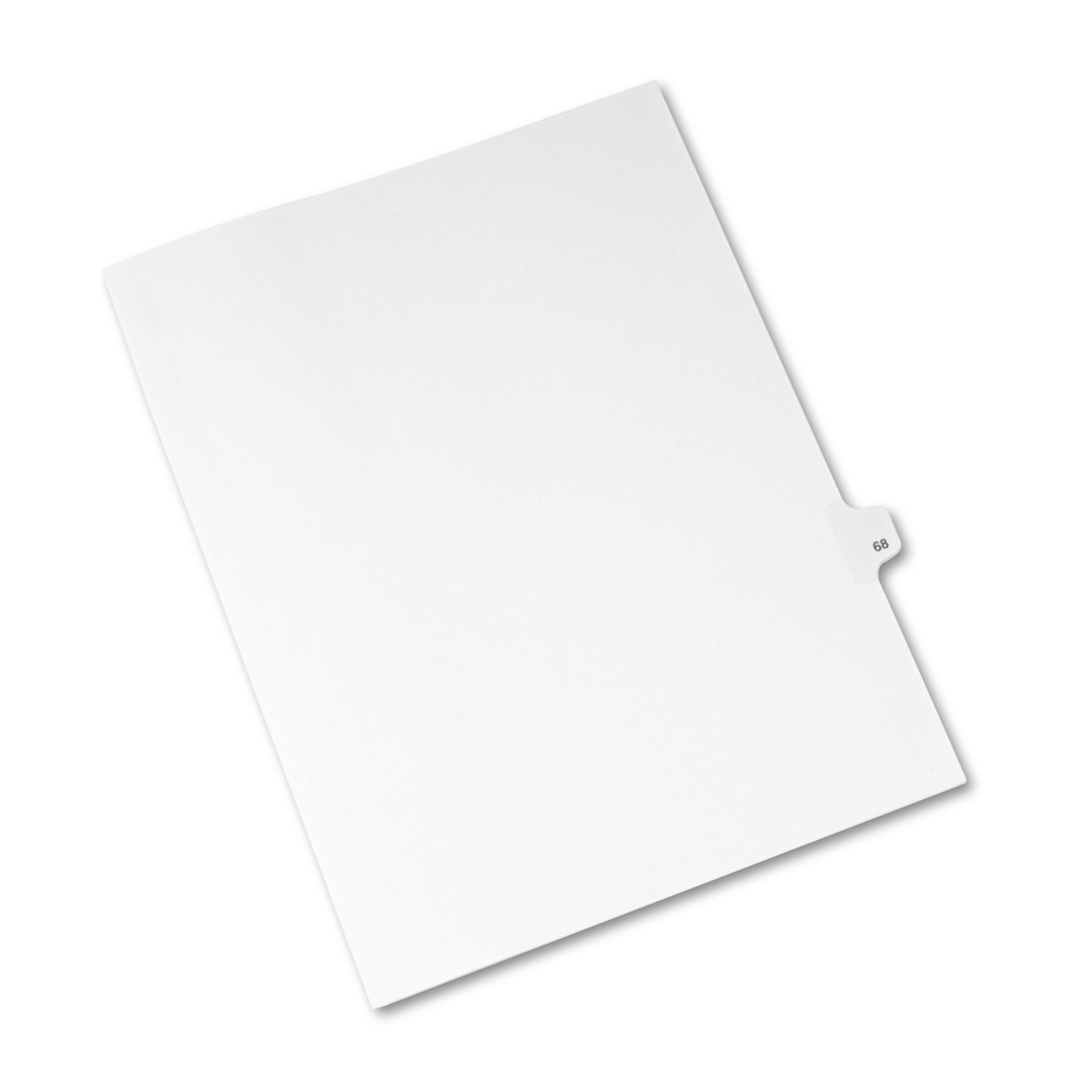 Avery-Style Legal Exhibit Side Tab Divider, Title: 68, Letter, White, 25/Pack