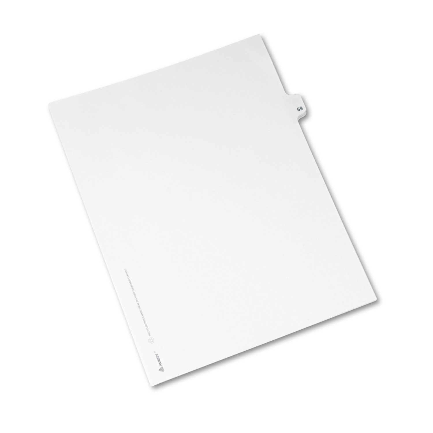 Avery-Style Legal Exhibit Side Tab Divider, Title: 69, Letter, White, 25/Pack