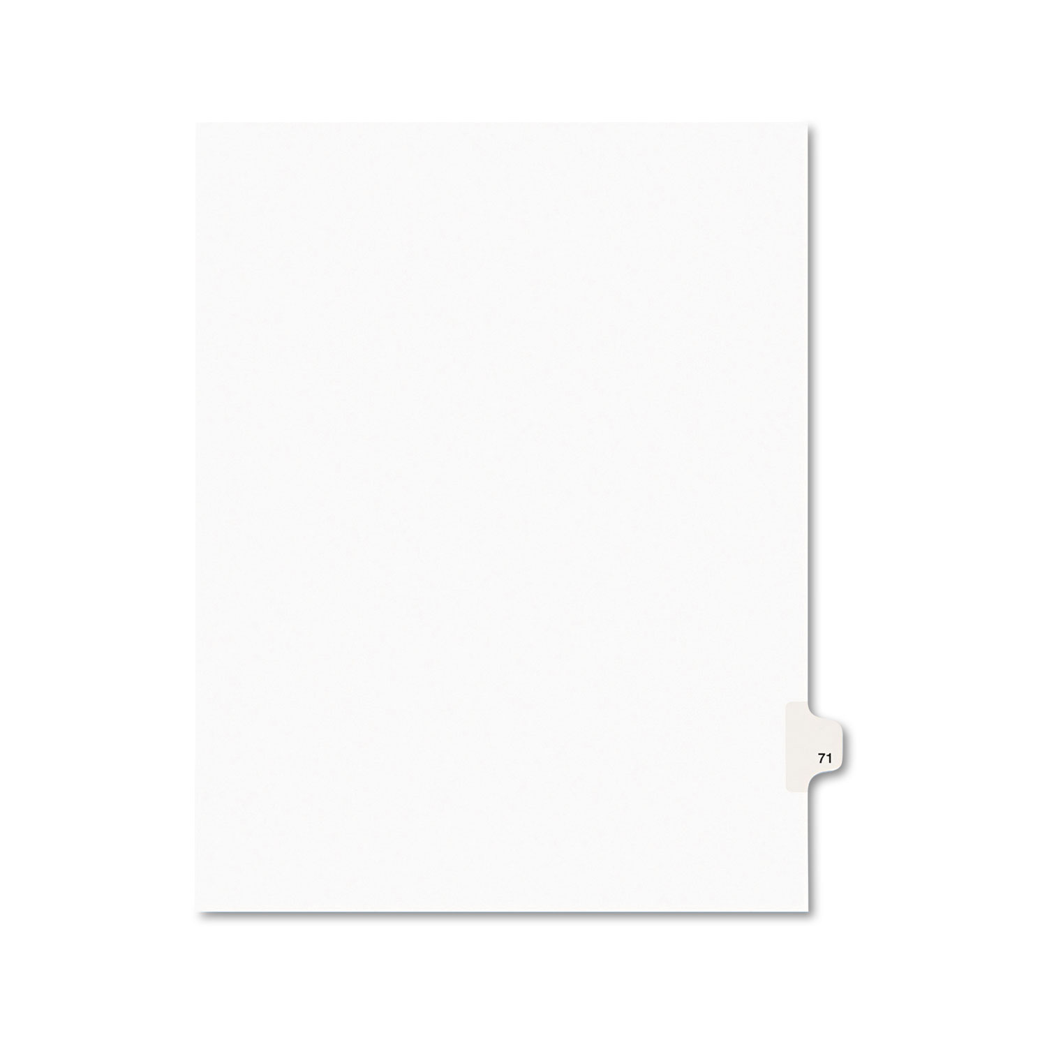 Avery-Style Legal Exhibit Side Tab Divider, Title: 71, Letter, White, 25/Pack