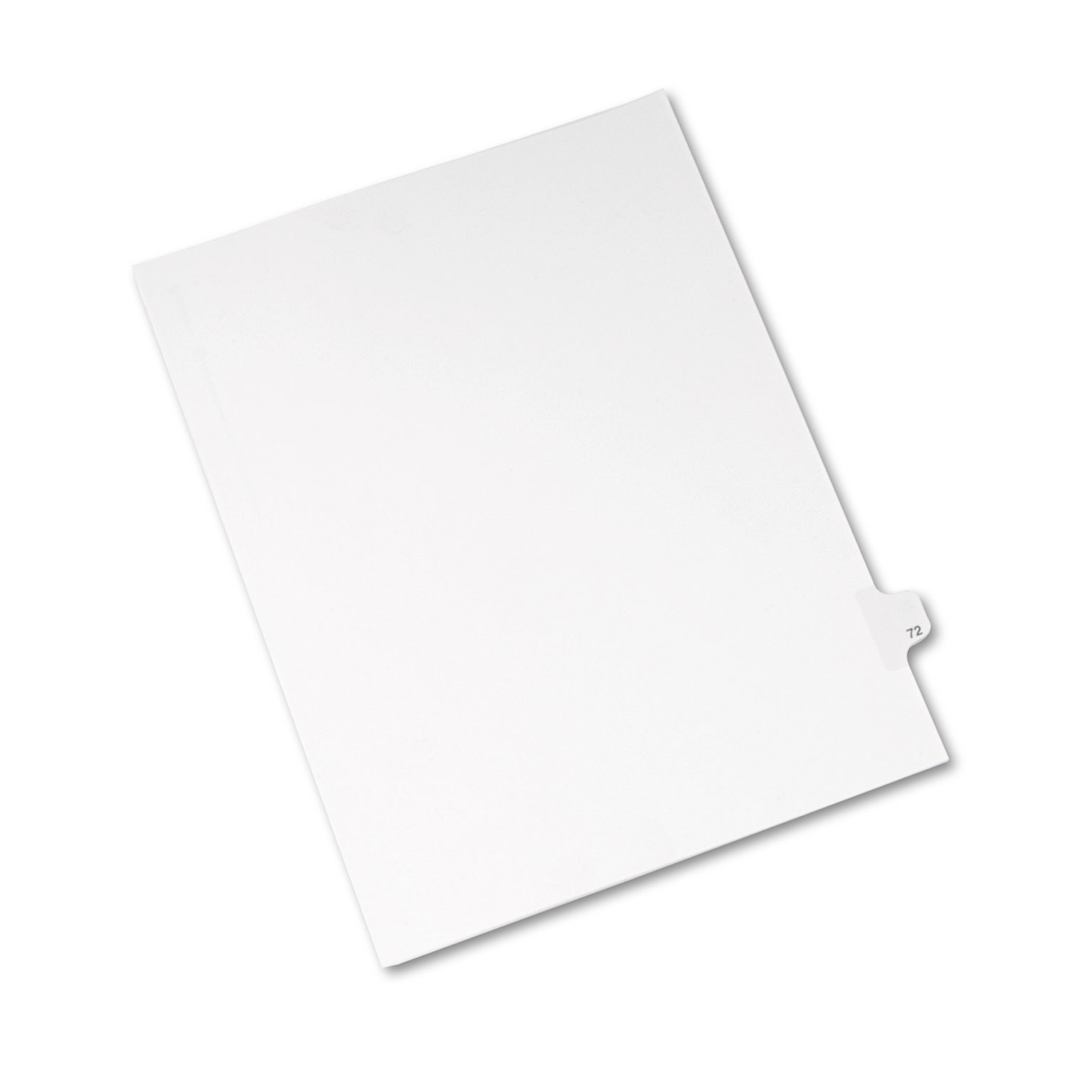 Avery-Style Legal Exhibit Side Tab Divider, Title: 72, Letter, White, 25/Pack