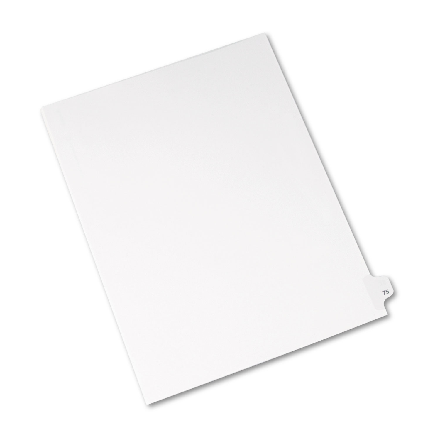 Avery-Style Legal Exhibit Side Tab Divider, Title: 75, Letter, White, 25/Pack