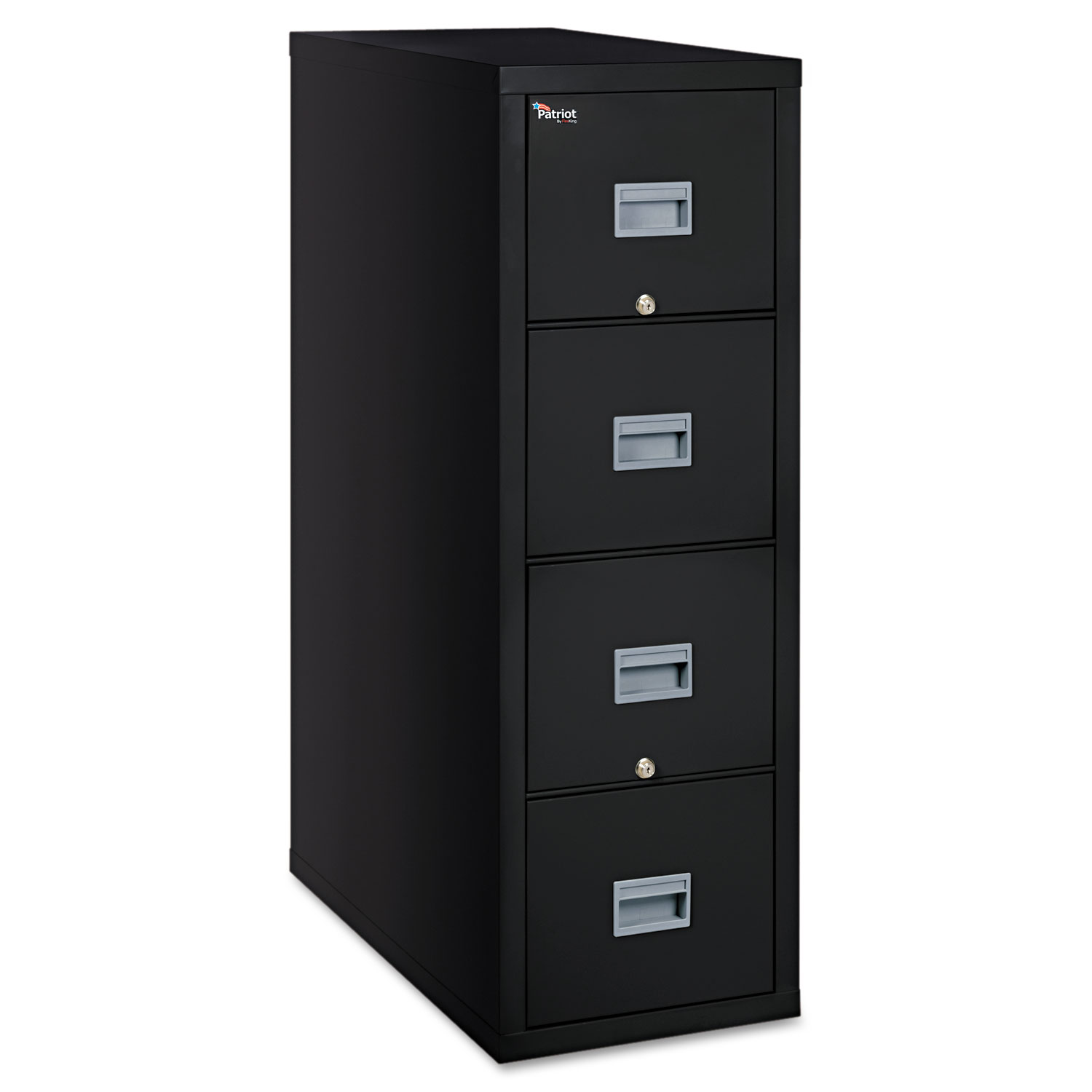 Patriot Insulated Four-Drawer Fire File, 20-3/4w x 31-5/8d x 52-3/4h, Black