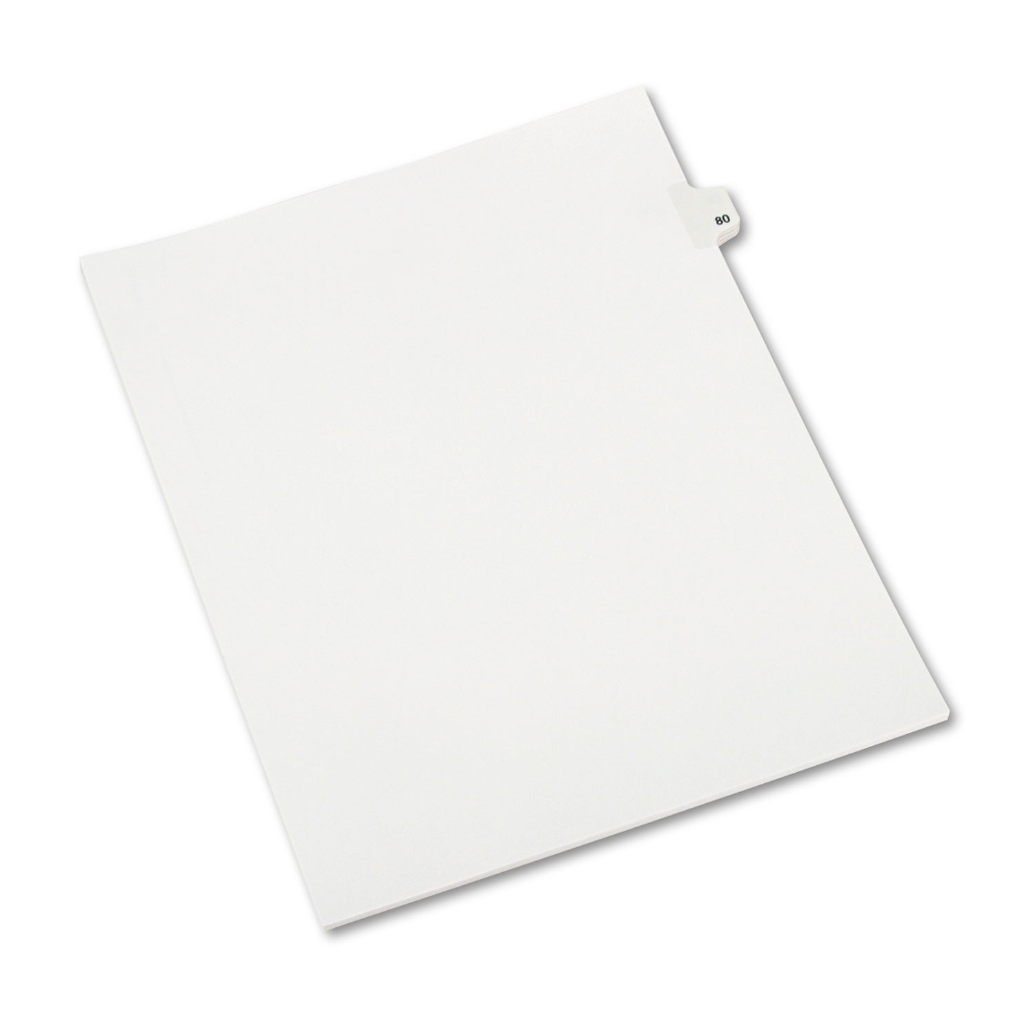 Avery-Style Legal Exhibit Side Tab Divider, Title: 80, Letter, White, 25/Pack