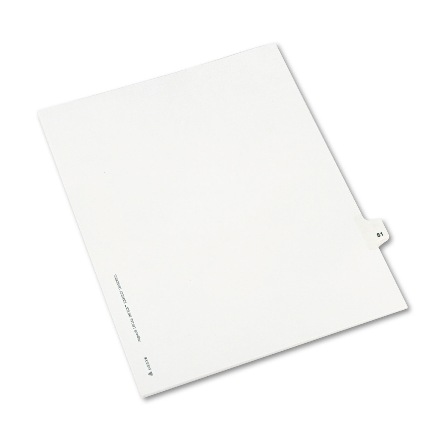 Avery-Style Legal Exhibit Side Tab Divider, Title: 81, Letter, White, 25/Pack