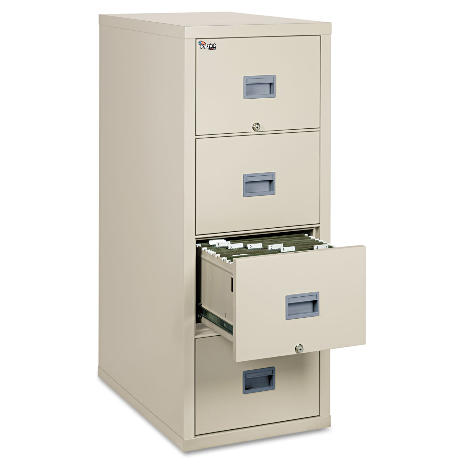 Patriot Insulated Four-Drawer Fire File, 17-3/4w x 31-5/8d x 52-3/4h, Parchment