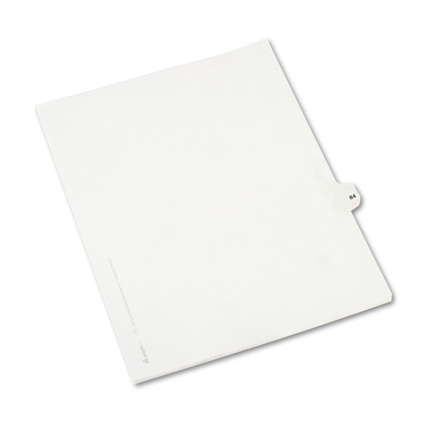 Avery-Style Legal Exhibit Side Tab Divider, Title: 84, Letter, White, 25/Pack