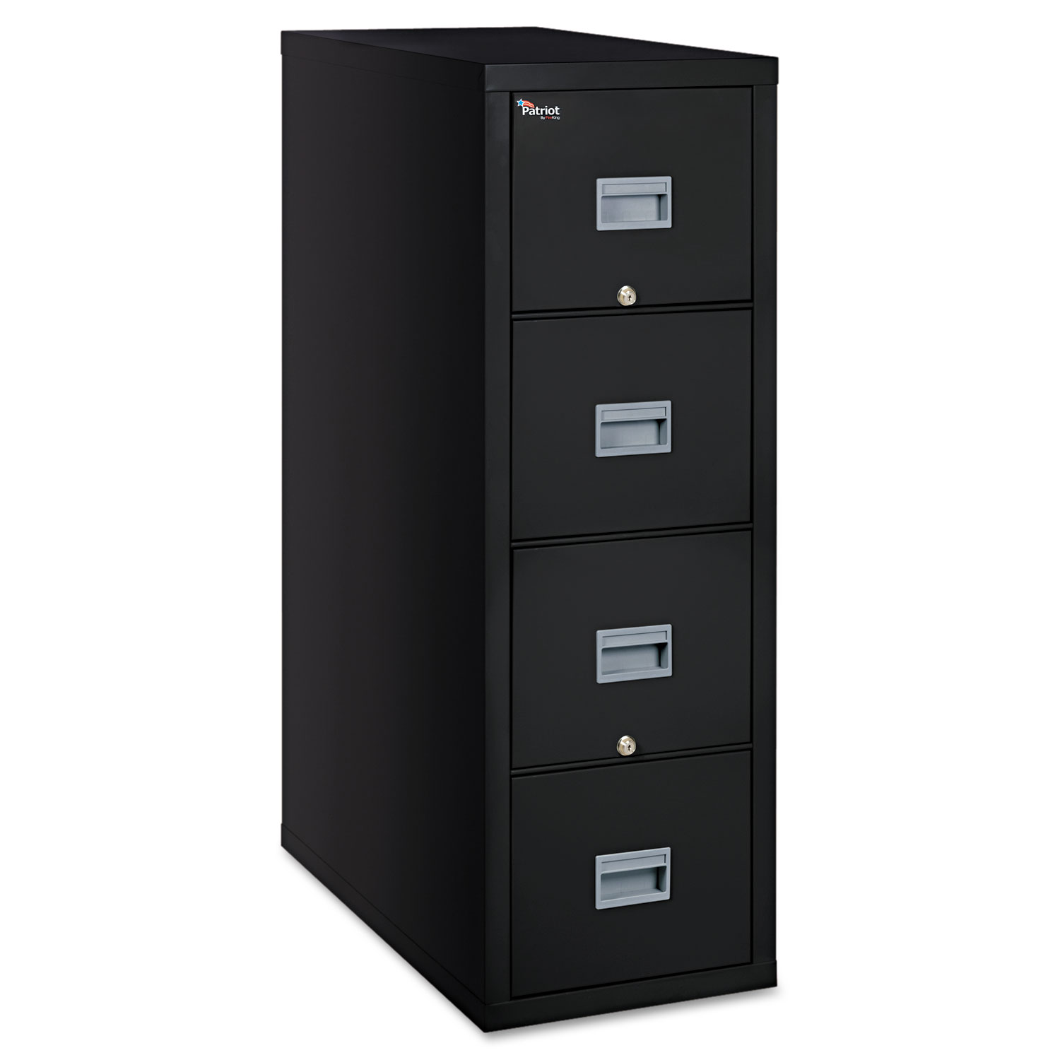 Patriot Insulated Four-Drawer Fire File, 17-3/4w x 31-5/8d x 52-3/4h, Black