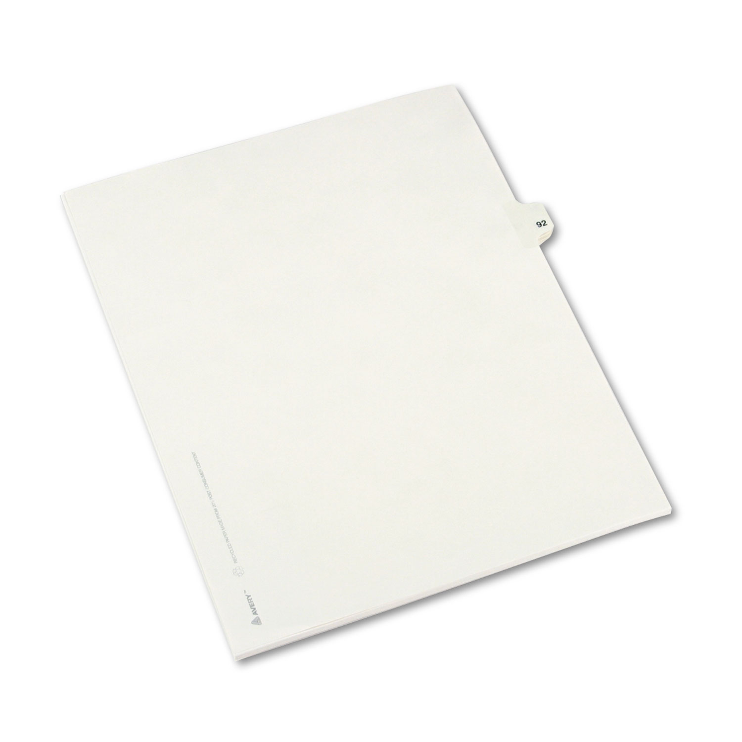 Avery-Style Legal Exhibit Side Tab Divider, Title: 92, Letter, White, 25/Pack