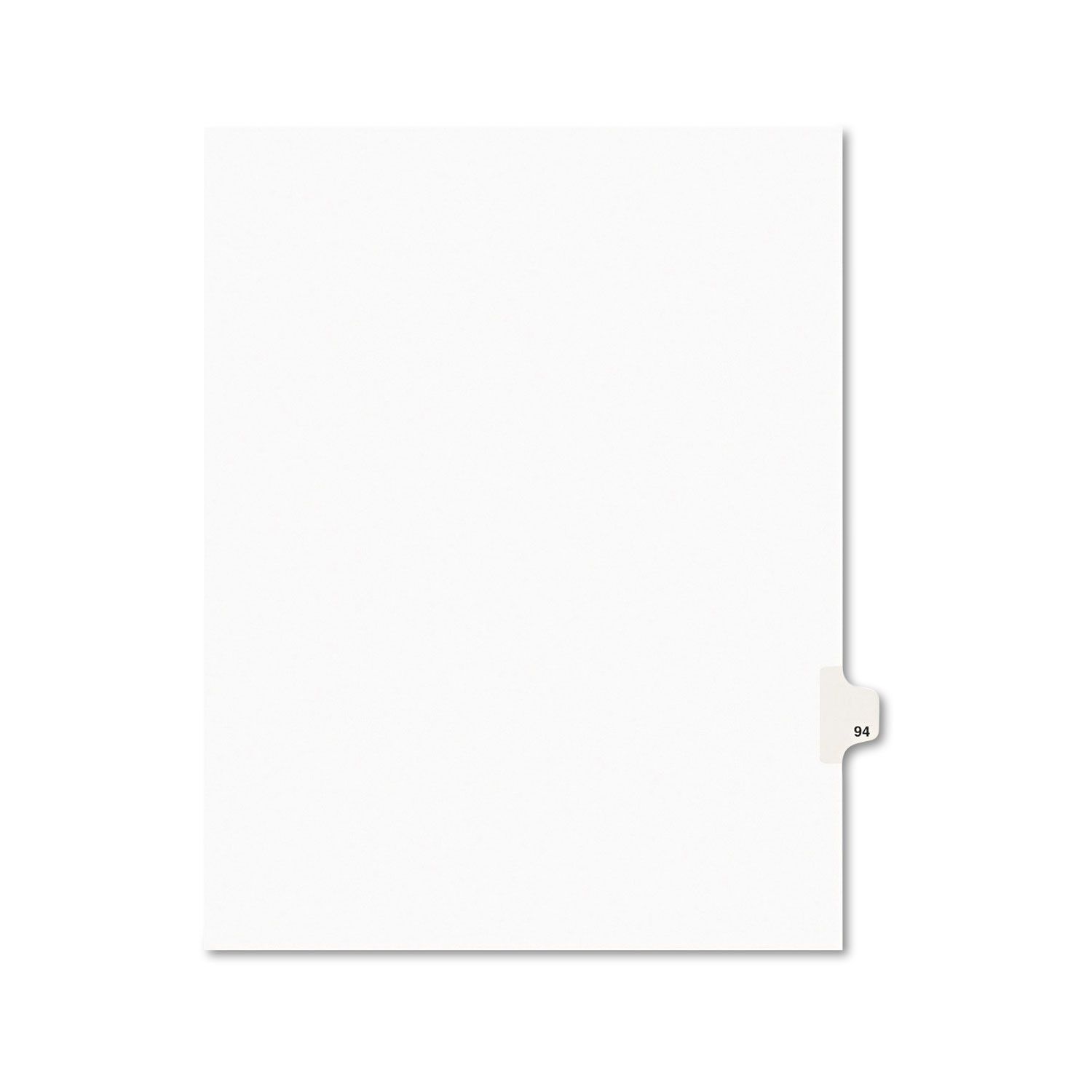 Avery-Style Legal Exhibit Side Tab Divider, Title: 94, Letter, White, 25/Pack