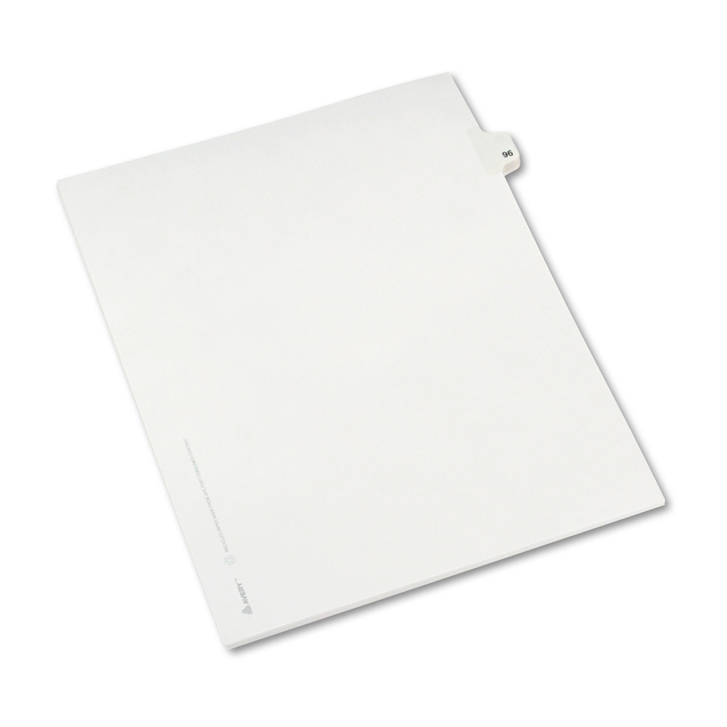 Avery-Style Legal Exhibit Side Tab Divider, Title: 96, Letter, White, 25/Pack