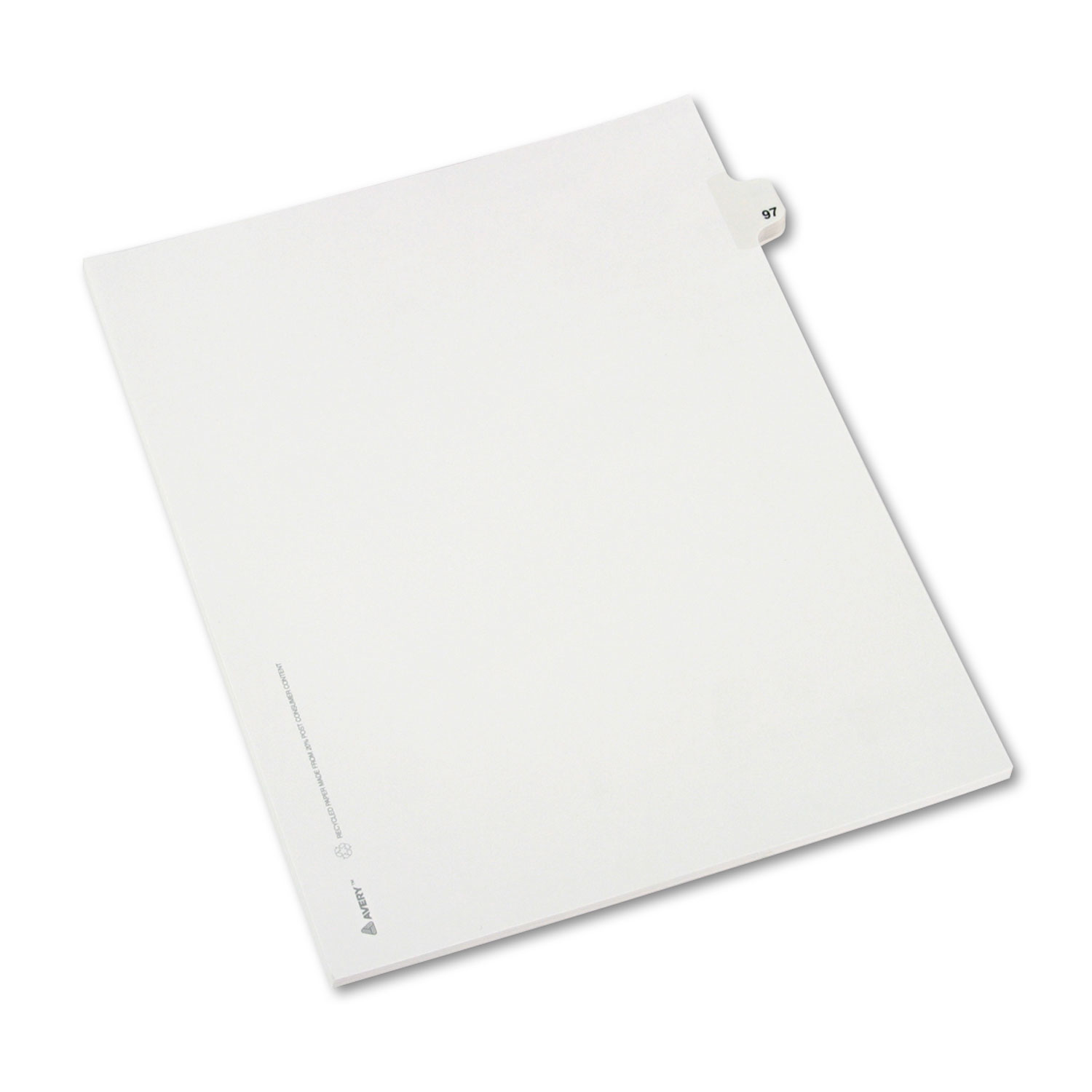 Avery-Style Legal Exhibit Side Tab Divider, Title: 97, Letter, White, 25/Pack