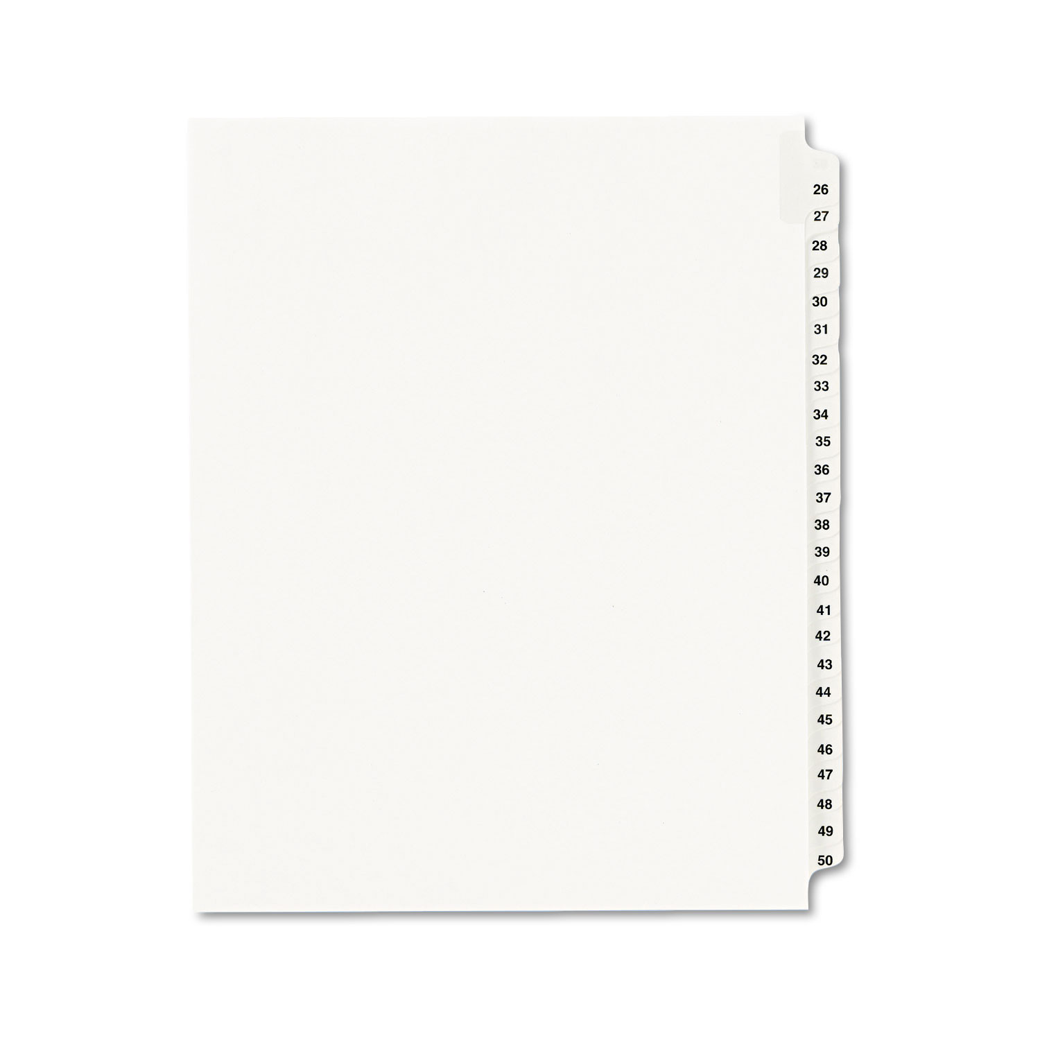  Avery 01331 Preprinted Legal Exhibit Side Tab Index Dividers, Avery Style, 25-Tab, 26 to 50, 11 x 8.5, White, 1 Set (AVE01331) 