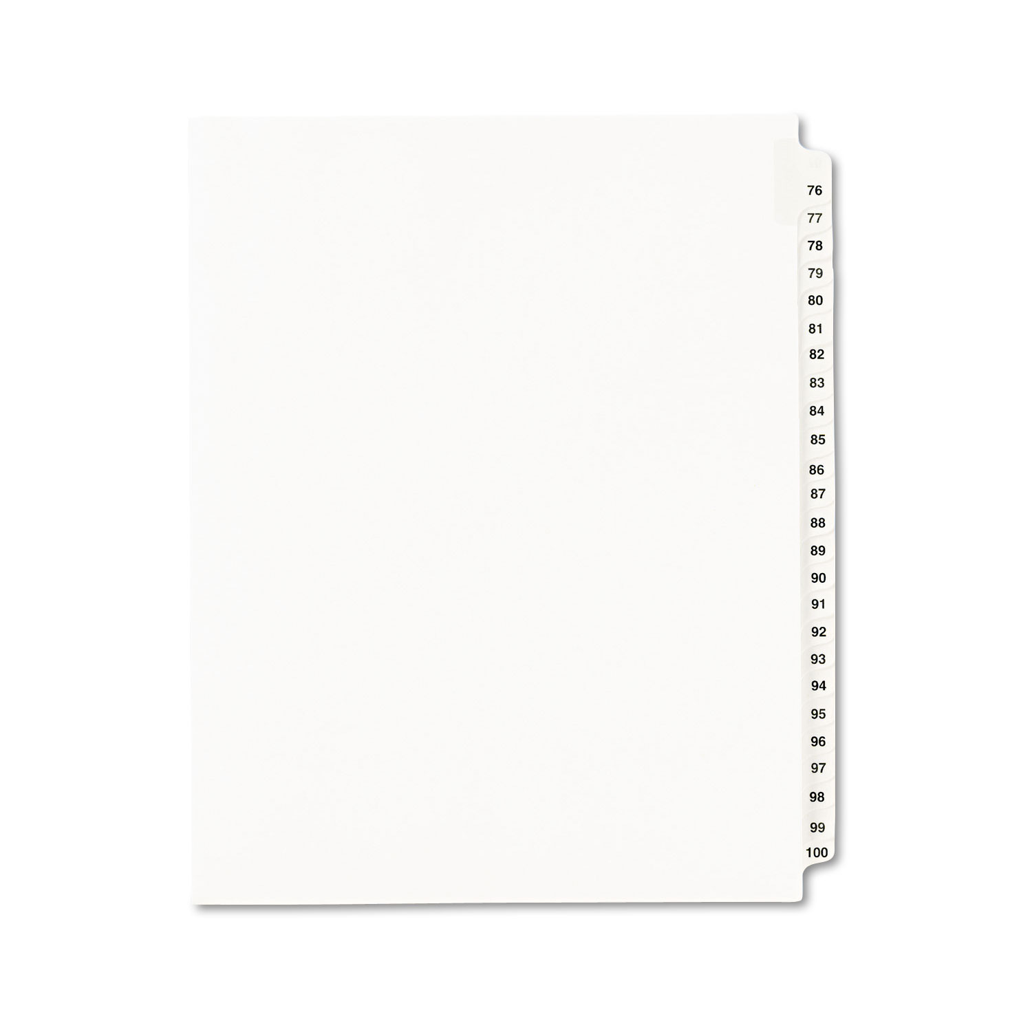  Avery 01333 Preprinted Legal Exhibit Side Tab Index Dividers, Avery Style, 25-Tab, 76 to 100, 11 x 8.5, White, 1 Set (AVE01333) 