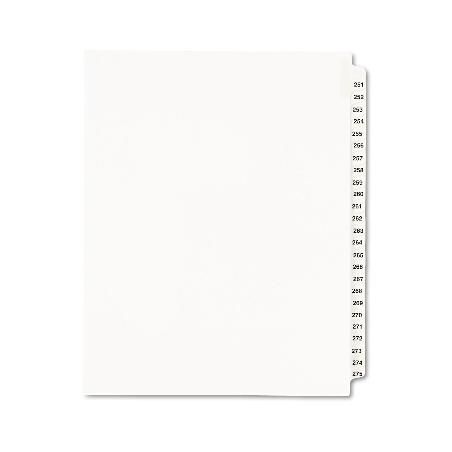  Avery 01340 Preprinted Legal Exhibit Side Tab Index Dividers, Avery Style, 25-Tab, 251 to 275, 11 x 8.5, White, 1 Set (AVE01340) 