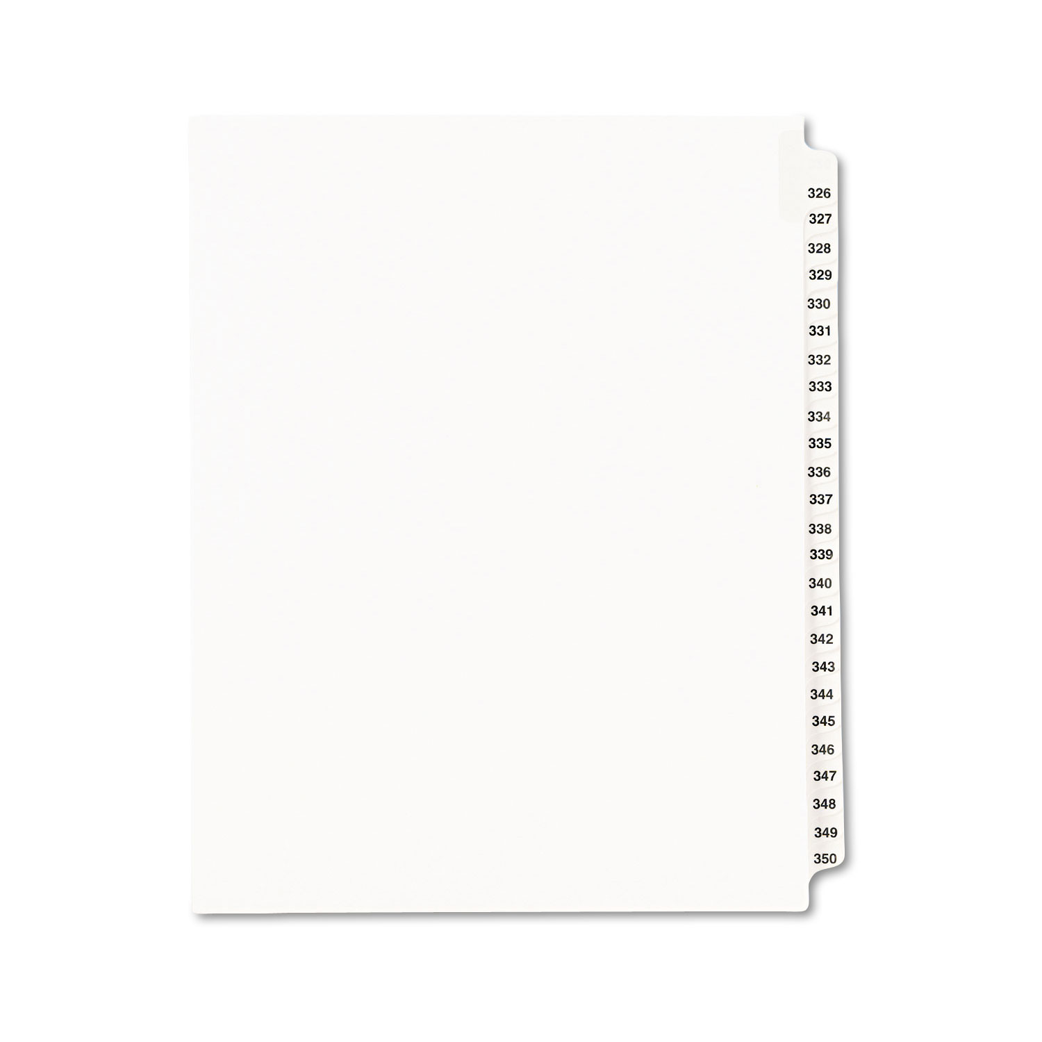  Avery 01343 Preprinted Legal Exhibit Side Tab Index Dividers, Avery Style, 25-Tab, 326 to 350, 11 x 8.5, White, 1 Set (AVE01343) 