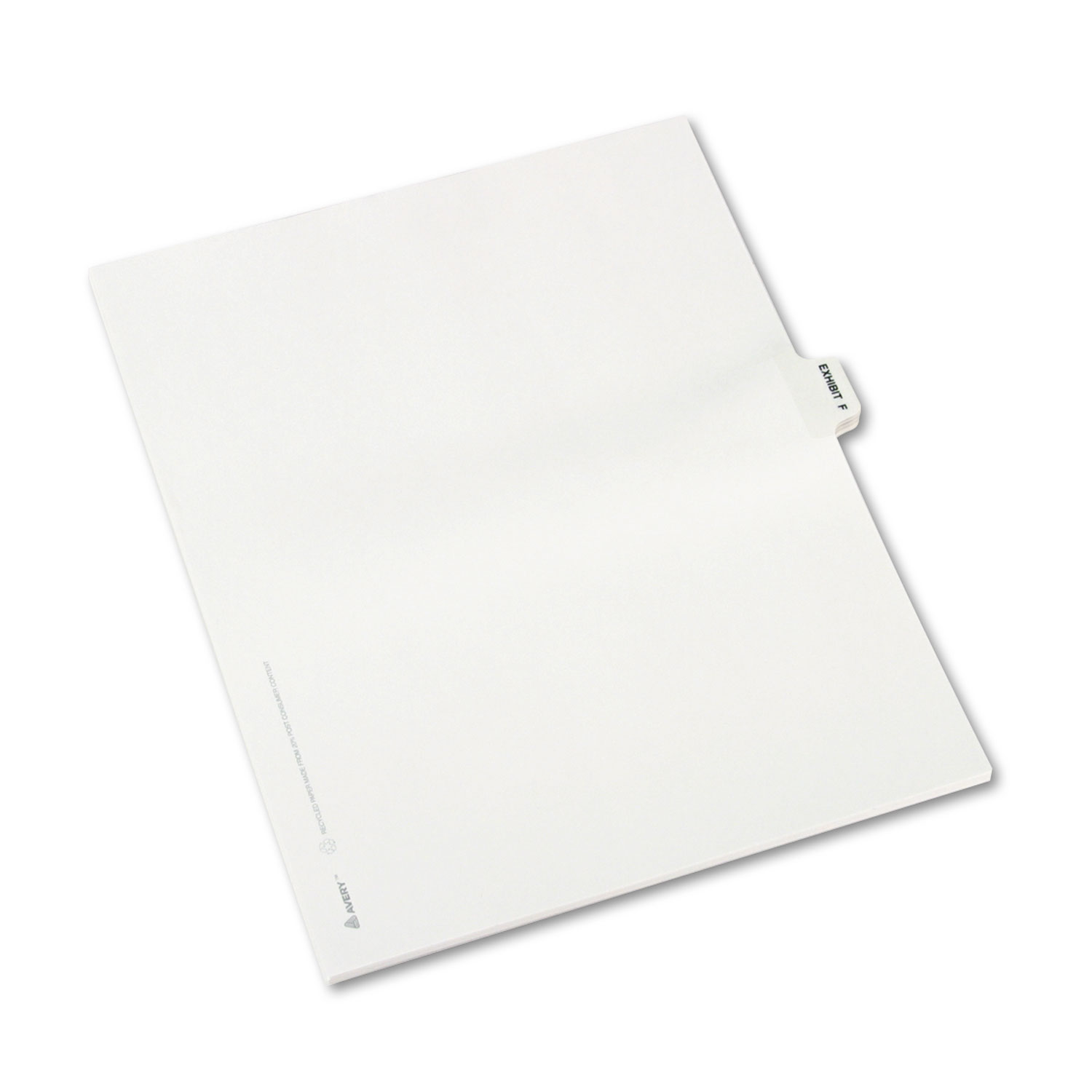 Avery-Style Preprinted Legal Side Tab Divider, Exhibit F, Letter, White, 25/Pack