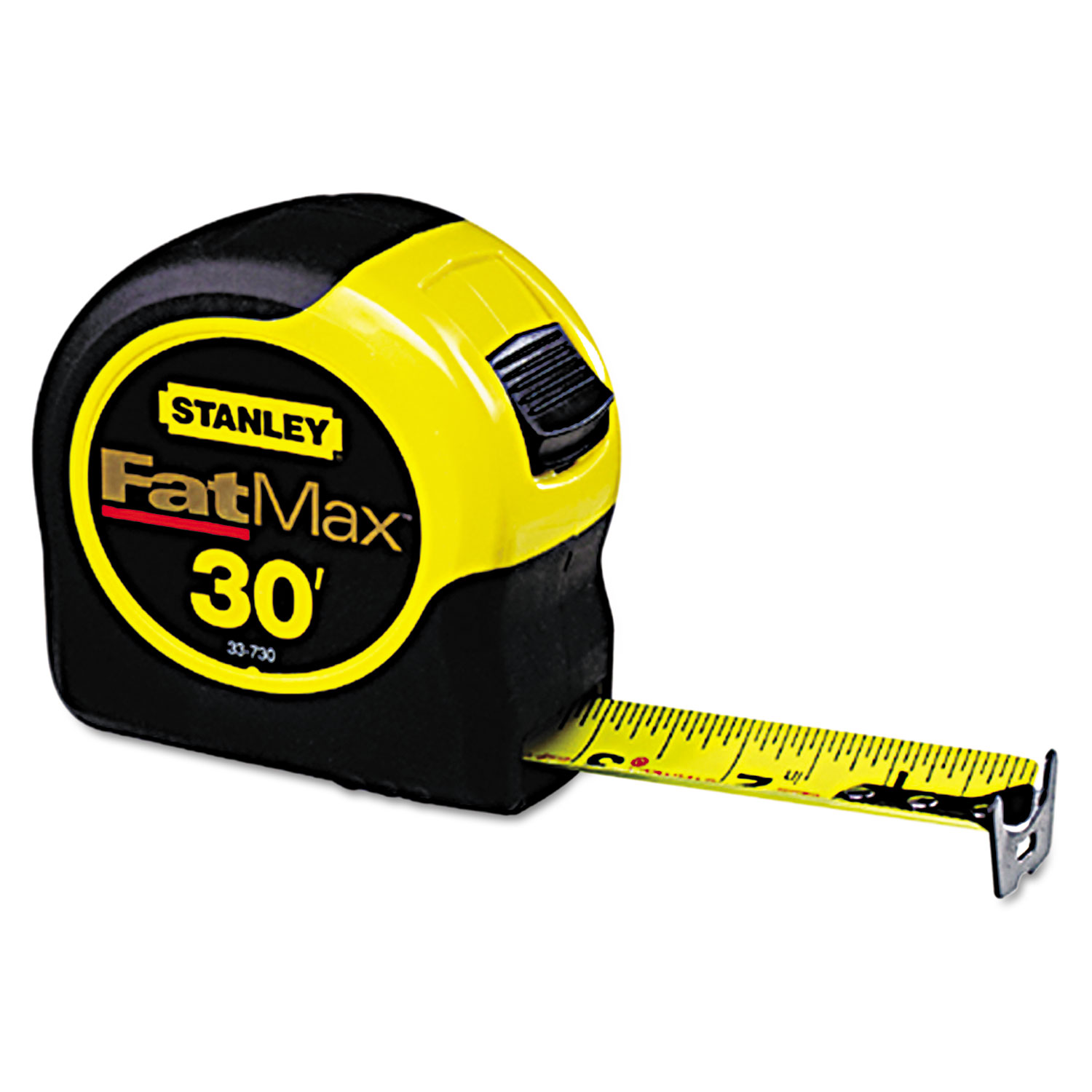  Stanley Tools 33-730 Fat Max Tape Rule, 1 1/4 x 30ft, Plastic Case, Black/Yellow, 1/16 Graduation (SQN33730) 