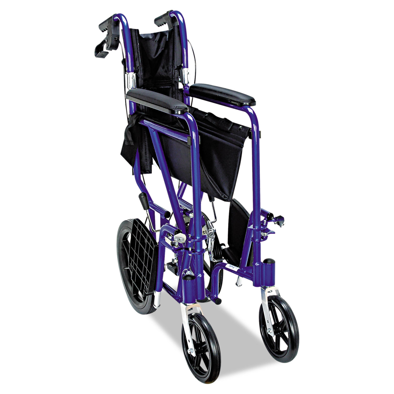 Excel Deluxe Aluminum Transport Wheelchair, 19w x 16d, 300lb Cap