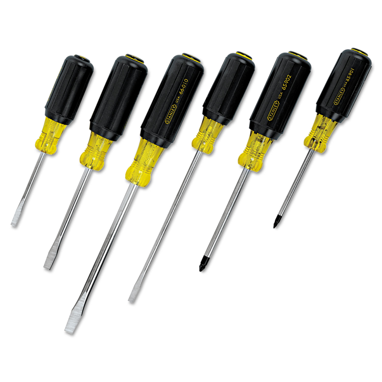 6-Piece Vinyl-Grip Screwdriver Set, Cabinet/Phillips/Slotted